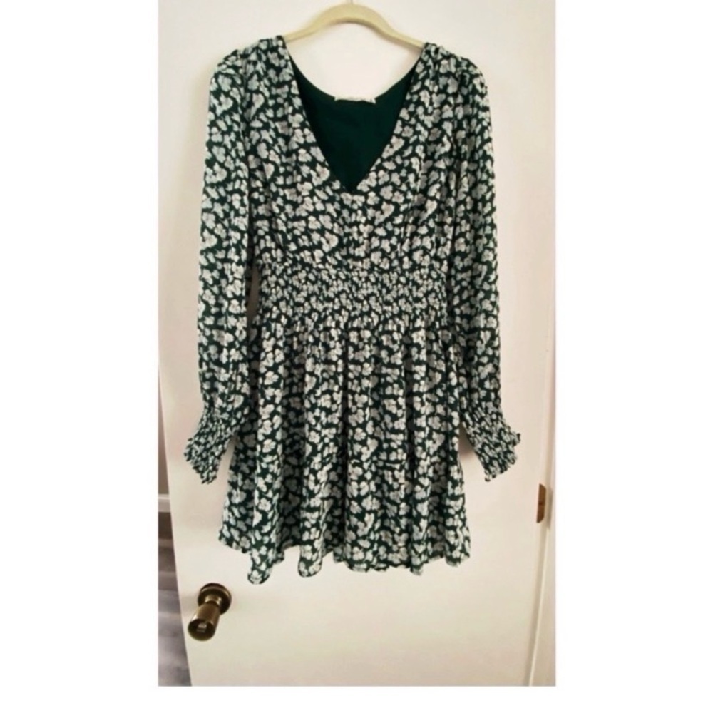 ABERCROMBIE & FITCH Green Floral Smocked Dress - Picture 5 of 7